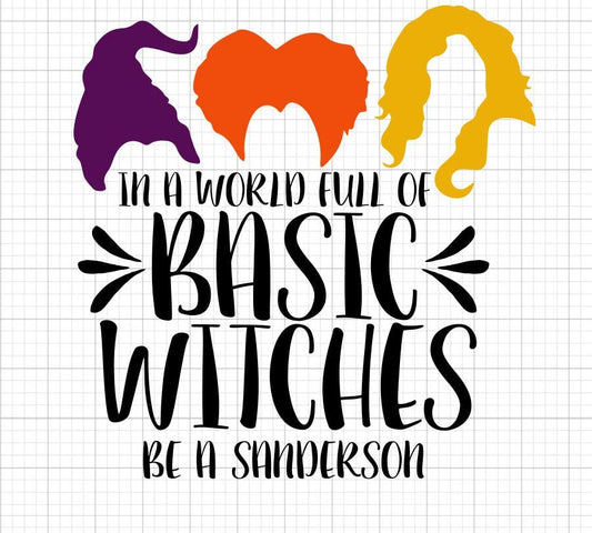 In A World Full Of Basic Witches SVG Saying